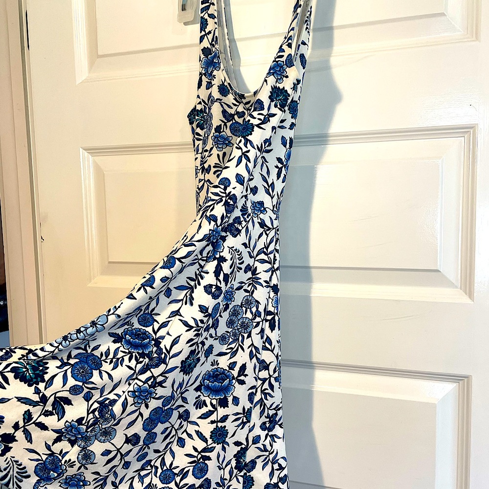 Skater dress, blue and white floral design